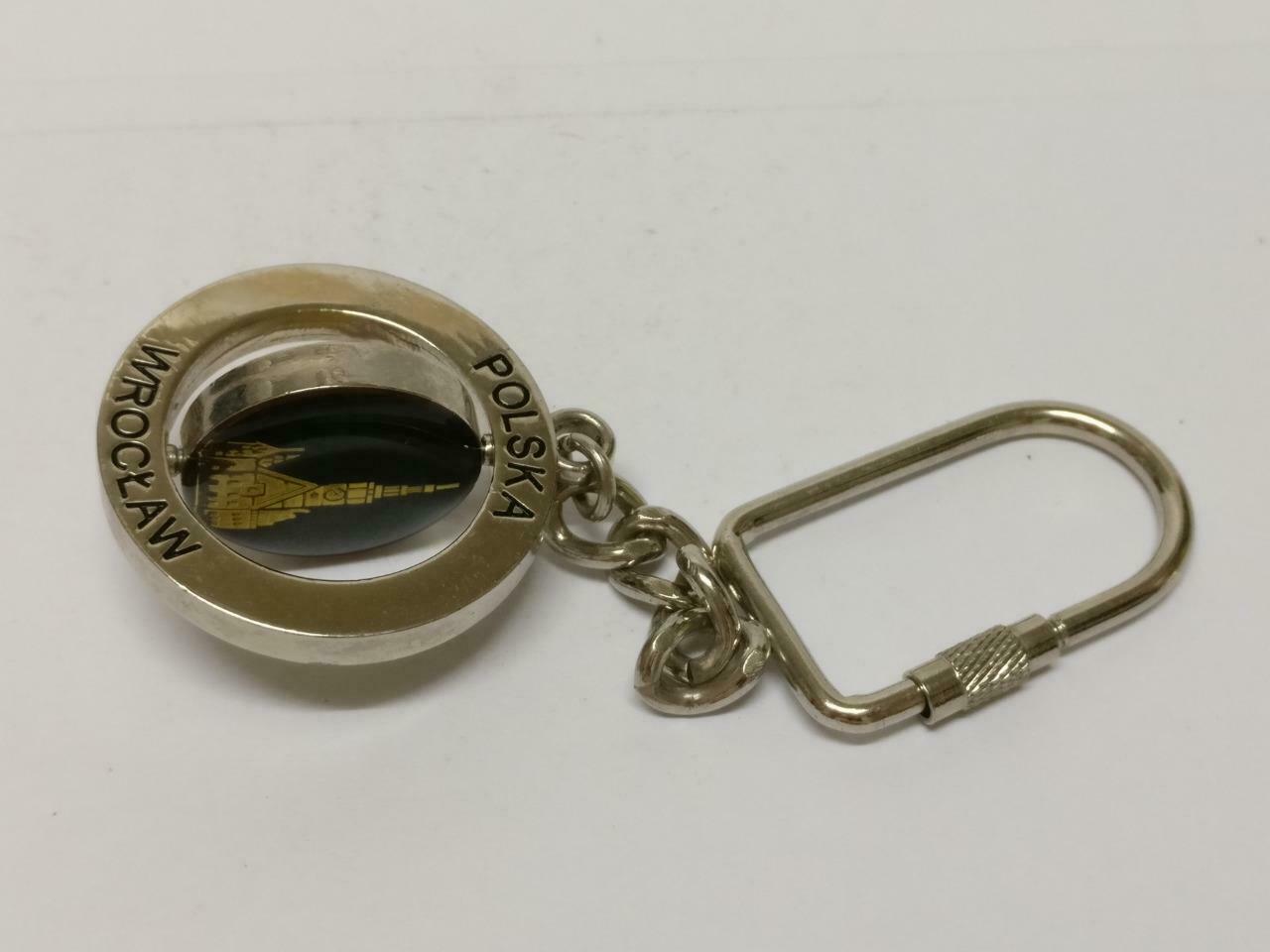 LP888 Vintage Poland Wroclaw Metal Silver Tone Souvenir Keychain Keyring F/S (B694)