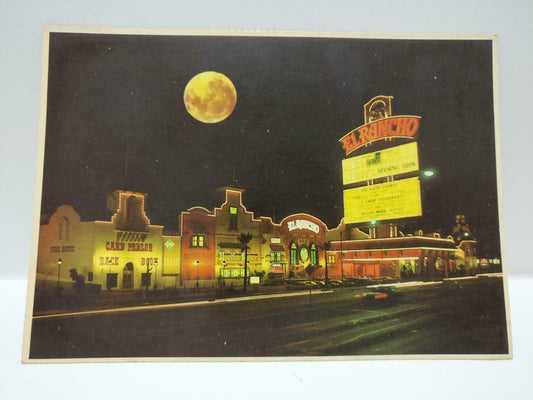 Vintage El Rancho Casino Las Vegas Nevada Beautiful Moon Color Postcard (P590)