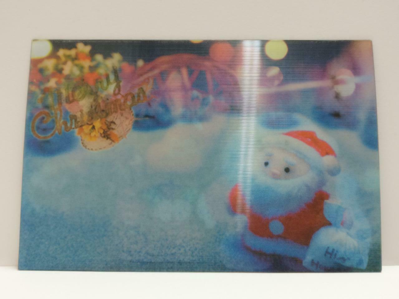 LUCKYPIGEON888 Merry Christmas Cute Santa Claus 3D Lenticular Postcard (E0431a)