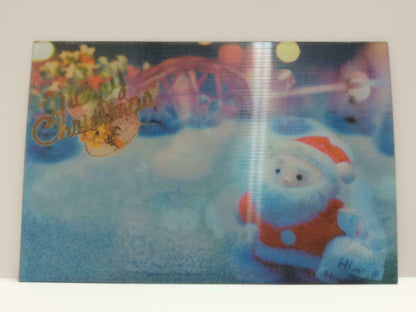 LUCKYPIGEON888 Merry Christmas Cute Santa Claus 3D Lenticular Postcard (E0431a)