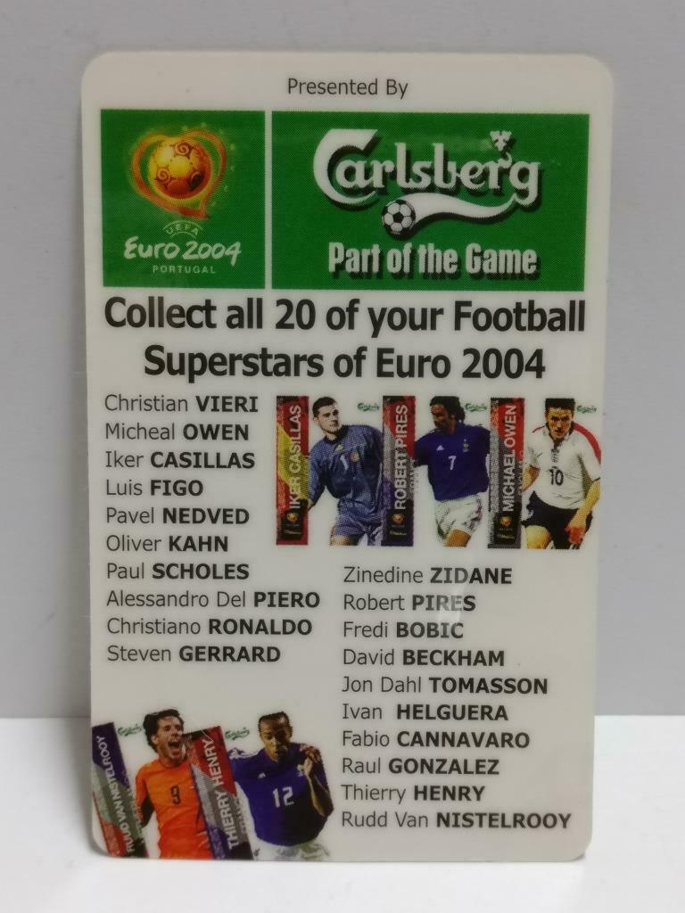 Italy Christian Vieri Football Soccer Euro 2004 Carlsberg Promo Card F/S (A2395)