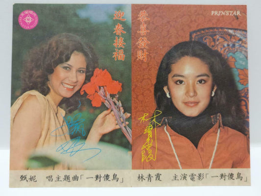 Vintage Hong Kong Jenny Tseng 甄妮 Liu Qing Xia 林⻘霞 Calendar Card F/S (P058)
