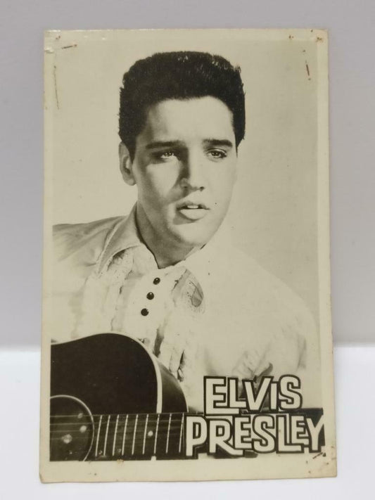 Vintage Elvis Presley With Guitar Black & White Photo Card F/S (P187)