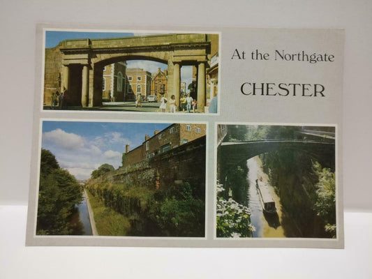 Vintage At The Northgate Chester Canal City Wall Bridge Color Postcard (P569)