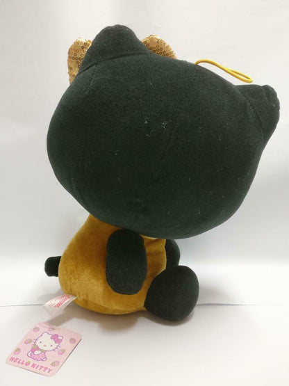 Sanrio Hello Kitty Gold Sequin Ribbon 10" Plush Soft Toy F/S (PTY008)