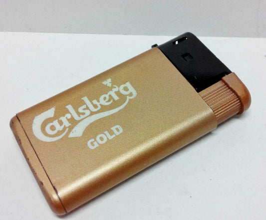 Vintage Carlsberg Gold Color Lightweight Lighter F/S (B367)