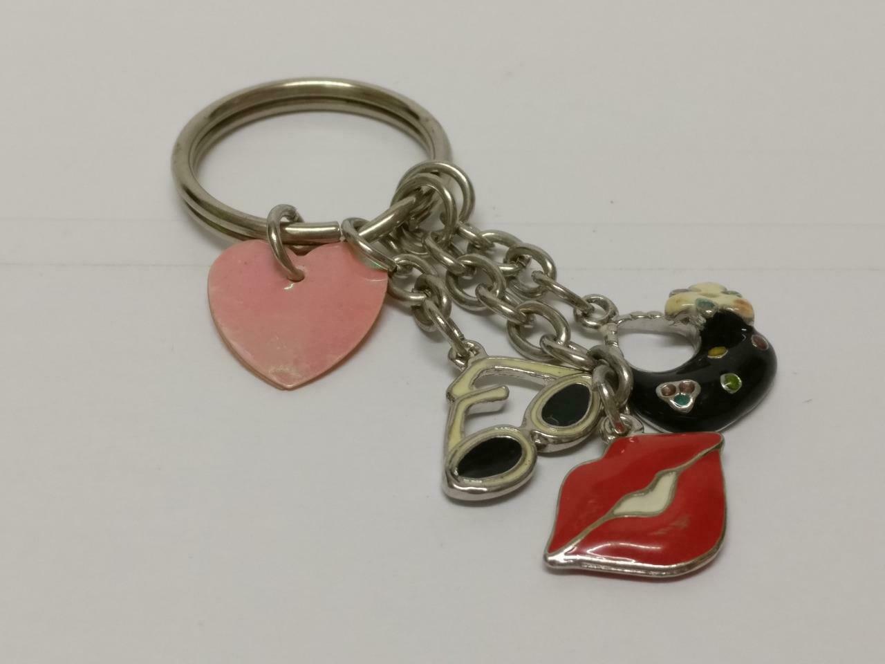LP888 Vintage Ladies Accessories Bag Sunglass Lips Metal Keychain Keyring F/S (B646)