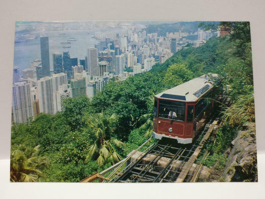 Vintage Hong Kong Peak Tramway Tram 登山缆车 Beautiful Scenery Postcard (P830)