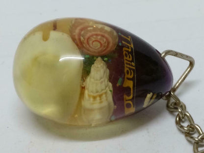 LP888 Rare Vintage Thailand Beautiful Seashells Acrylic Souvenir Keychain keyring B799