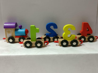 Colourful Wooden Number Train Set Math Figure Toys x11 Lot F/S (FTY017) *35