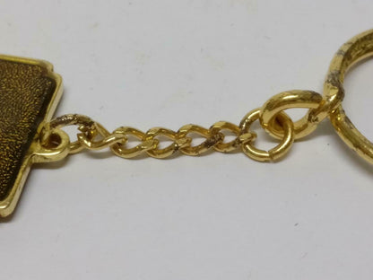 Vintage Cognac Martell 1715 Liquor Gold Tone Metal Keychain Keyring F/S (B687)