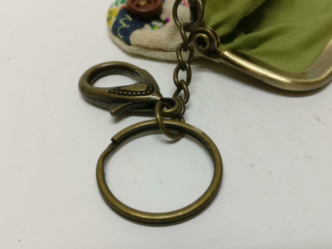 LP888 Vintage Handmade Friends Embriodery Money Coin Pouch Keychain Keyring F/S (B837)