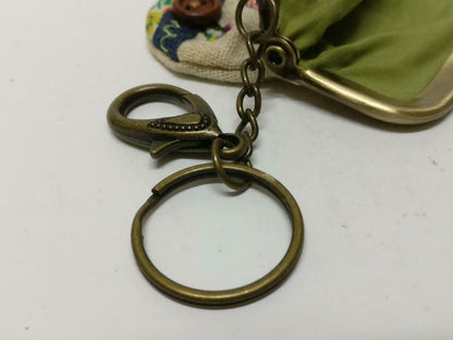 LP888 Vintage Handmade Friends Embriodery Money Coin Pouch Keychain Keyring F/S (B837)