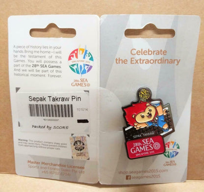LP888 Singapore 28th Olympic Sea Games 2015 Pin Badge Button Souvenir Takraw A1320