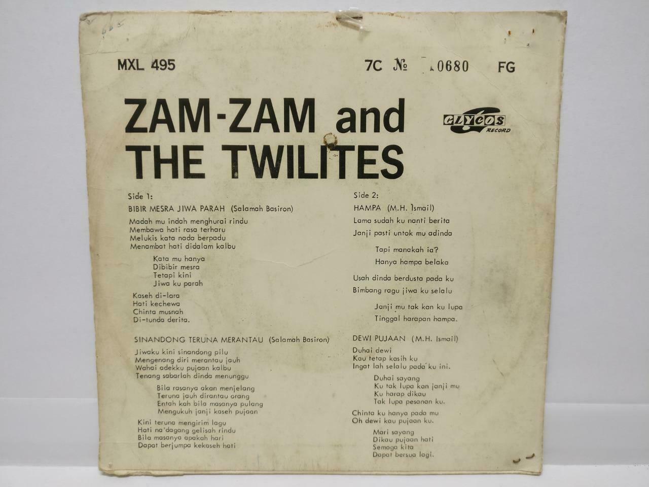 Malay Zam Zam & The Twilites Bibir Mesra Jiwa Parah Rare Singapore EP 7" (EP384)