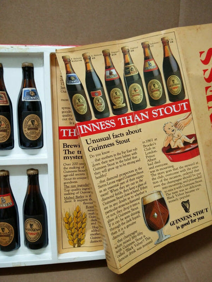 Guinness Miniatures Beer Glass Bottles x6 w/Box Singapore Limited Edition A1397