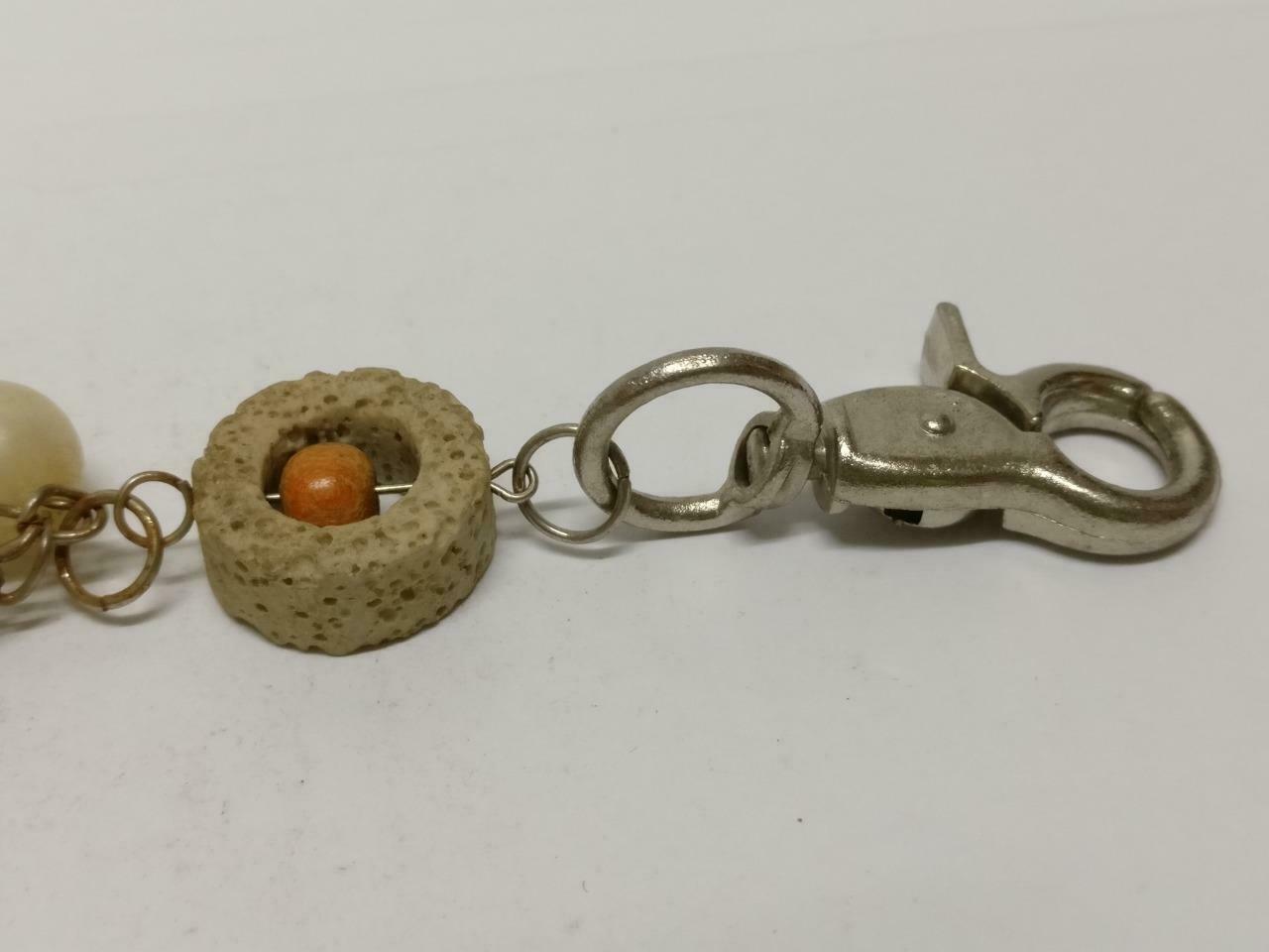 LP888 Rare Vintage Star Faux Pearl Flower Bag Multi Charms Keychain Keyring F/S (B834)