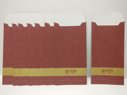 UOB Chinese New Year Flowers Red Packet Money Paper Envelope x Lot of 8 (P1031)