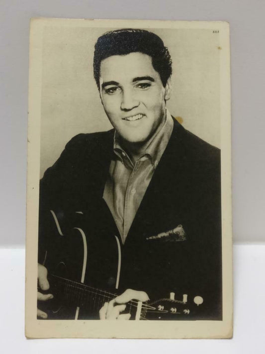 Vintage Elvis Presley With Guitar Black & White Photo Card F/S (P188)