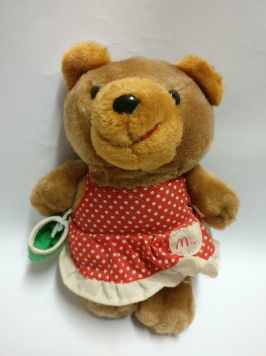 McDonald's Red Polka Dot Apron Teddy Bear 6" Plush Soft Toy F/S (PTY041)
