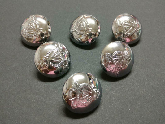 LP888 Vintage Singapore Civil Defence Force 23mm Silver Tone 6 x Button B886