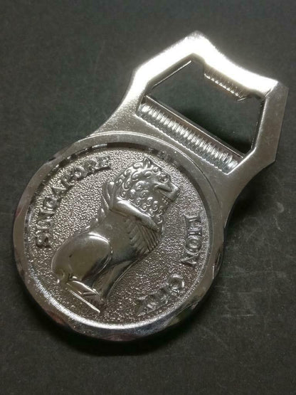 LP888 Rare Vintage Singapore Lion City Souvenir Metal Bottle Opener F/S B968 *2