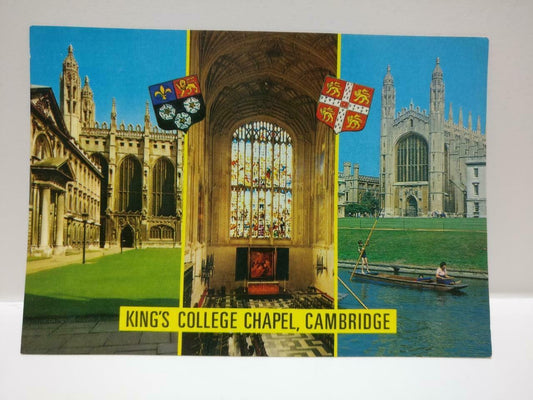 Vintage King's College Chapel Cambridge England Printed Color Postcard (P573)