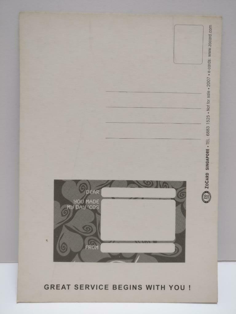 LUCKYPIGEON888 This Is Sweet By Gems Card 2007 Singapore Ad Postcard (E0078)