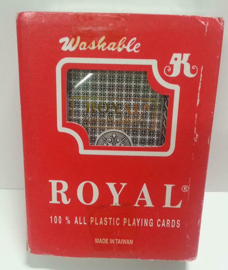 Rare Unsealed ROYAL Plastic Washable Playing Cards Souvenir (A1099)