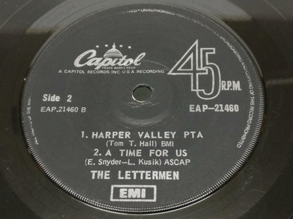 The Lettermen Hurt So Bad Rare Capitol EMI Singapore 7" EP (EP025)