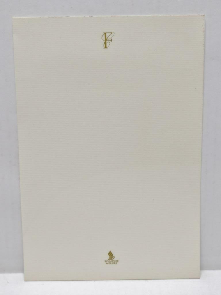 Singapore Airlines SIA First Class Note Memo Pad Writing Set & 2 Postcard C2272