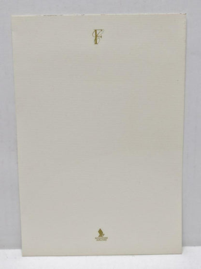 Singapore Airlines SIA First Class Note Memo Pad Writing Set & 2 Postcard C2272