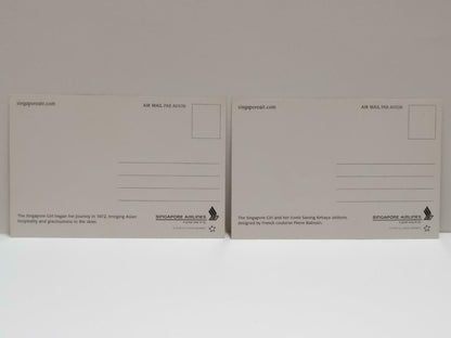 LUCKYPIGEON888 Singapore Airlines SIA Pretty Girls Postcard Set Of 2 (E0450)