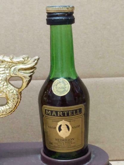 Rare Vintage Martell V.S.O.P Cognac Bottle & Chinese Dragon Stand No Box (A1392)