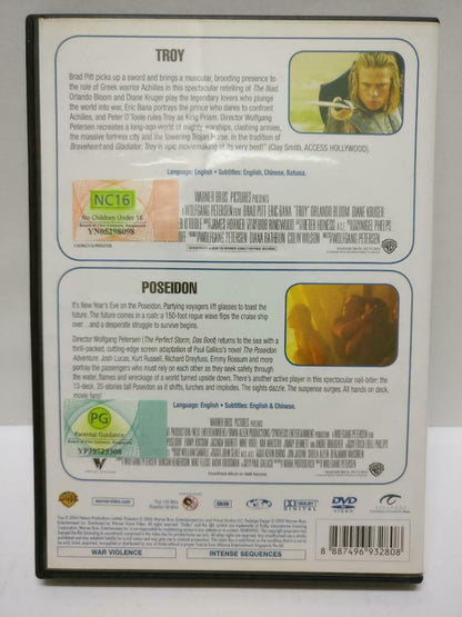 Troy & Poseidon Movie Brad Pitt Rare Singapore 2x DVD Eng Sub R3 (DVD064)