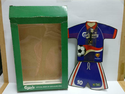 Rare Unused Carlsberg Portugal Euro 2004 Football Jersey Clock In Box (A2152) *2
