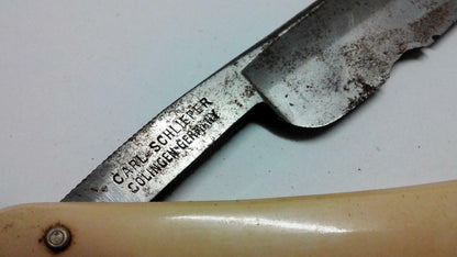 VTG Carl Schlieper Germany Solingen Razor Shave Ready Chinese Words w/ Box A893