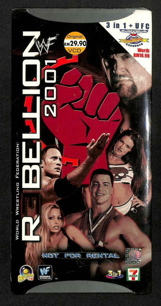 WWE WWF Wrestling Rebellion 2001 Rare Malaysia 4x VCD Video CD OOP (A1415)