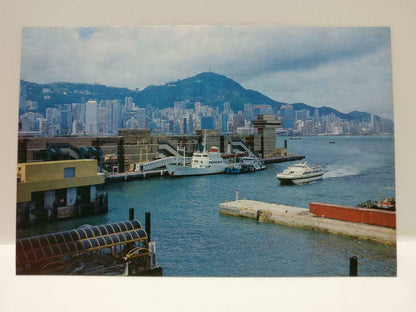 Vintage China Hong Kong Kowloon Jetty In Kwang Tung Rd Speed Boat Postcard P839