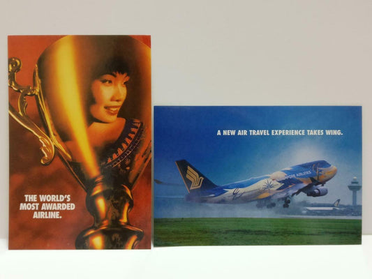 LUCKYPIGEON888 Singapore Airlines SIA Trophy Plane Postcard Set Of 2 (E0447)