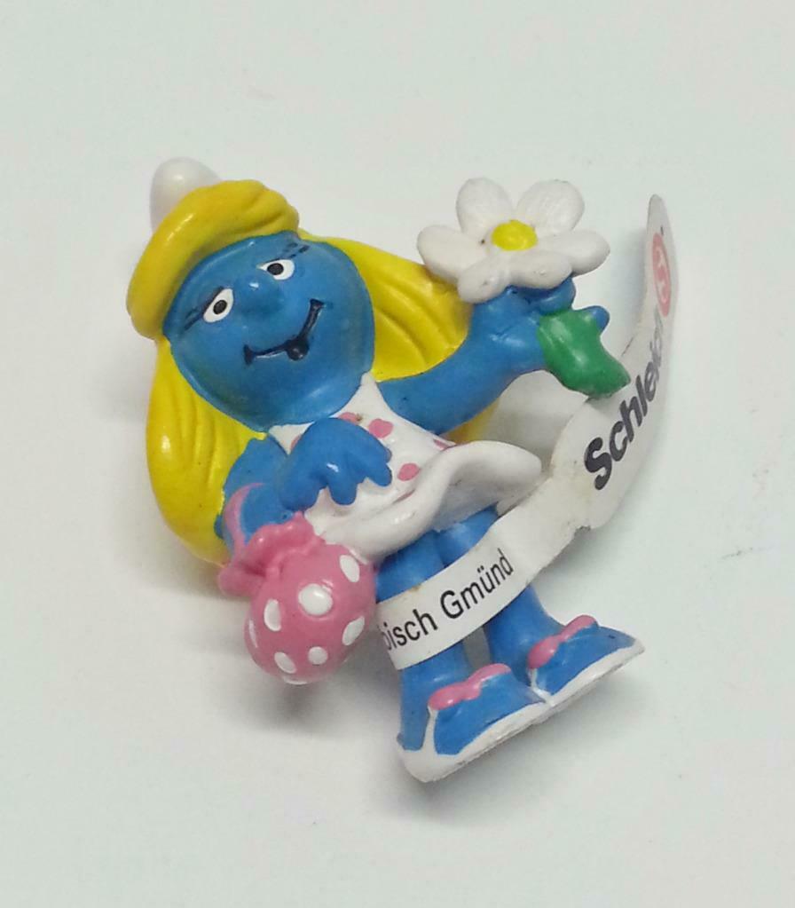 Rare Vintage Unique Smurfs Smurfette Plastic Figurine Made In Germany F/S (B106)