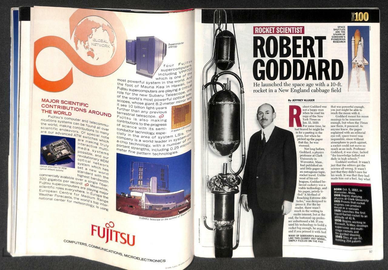 Singapore TIME Magazine Albert Einstein Robert Goddard 1999 Apple Computers M015