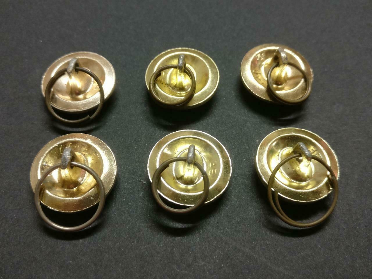 LP888 Vintage Singapore Army Round Gold Tone 6 x Lion Button F/S B887