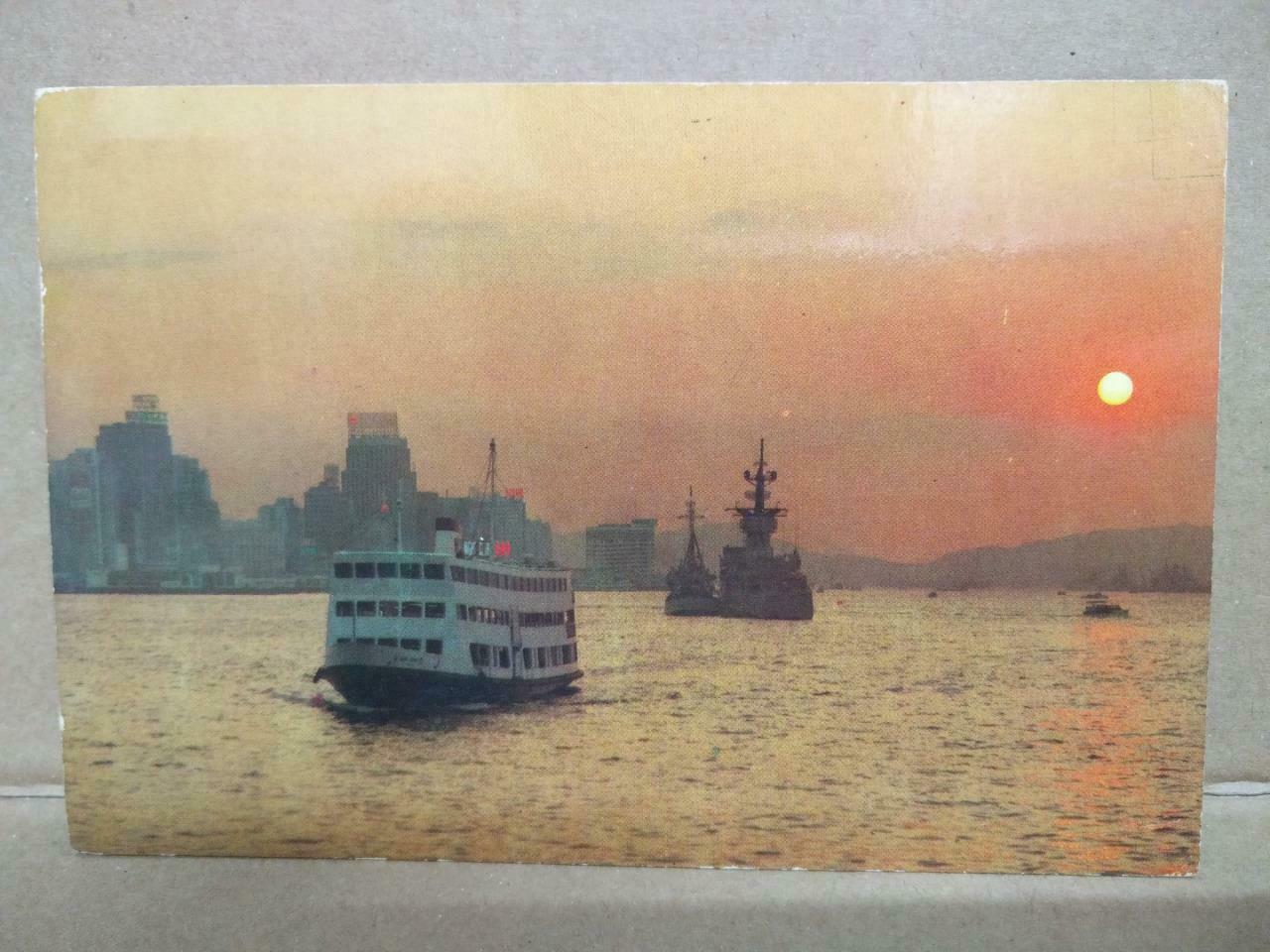 Used LUCKYPIGEON The Hong Kong Harbour Tour Night Club Sunset Postcard (C1996)