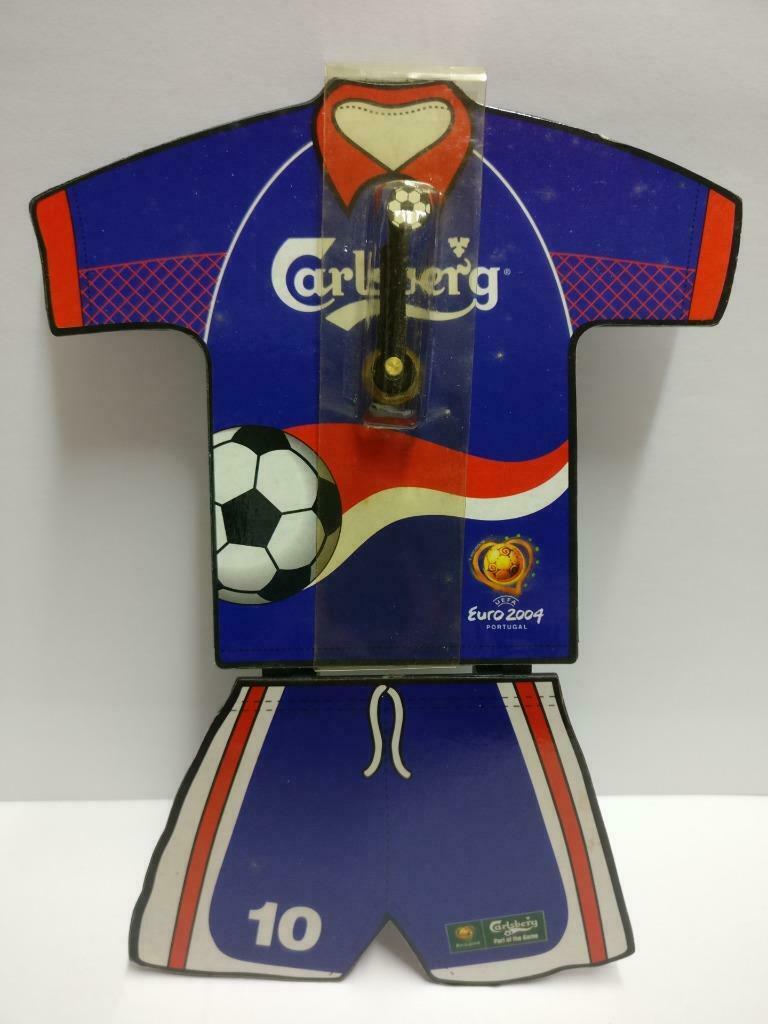 Rare Unused Carlsberg Portugal Euro 2004 Football Jersey Clock In Box (A2152) *2