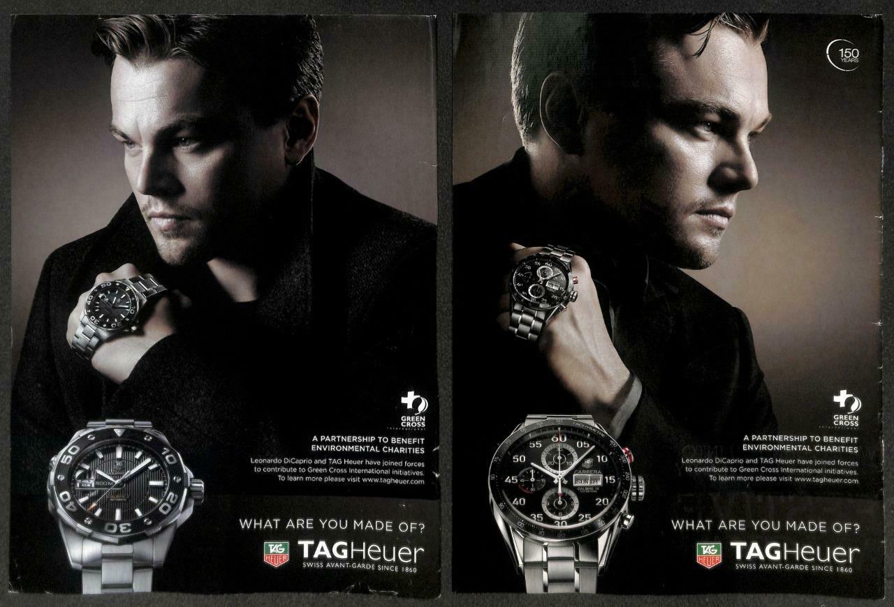 Tag Heuer Tiger Woods Brad Pitt Lewis Hamilton Magazine Print Ad x 8 (P919)