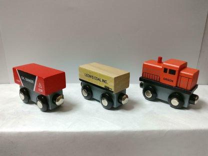 Magnetic Wooden Train Set Spencer Figurines Toys x6 F/S (FTY016) *30