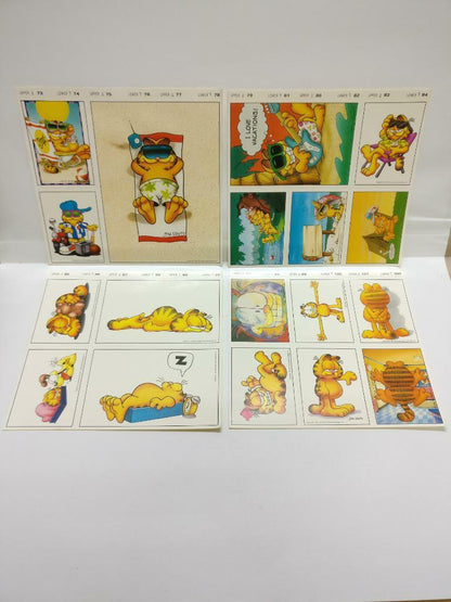 Vintage Cute Cartoon Mega Rare Garfield The Cat Stickers x 22 Sheets (C2259)