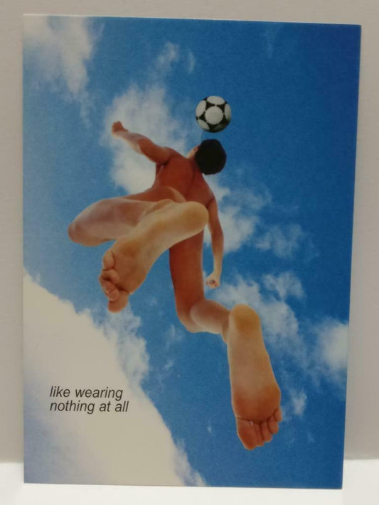 LUCKYPIGEON888 Acuvue Ad Blue Sky Football Beefcake Singapore Postcard (E0128)