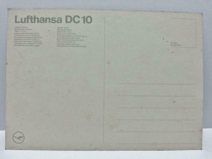 Lufthansa Airlines Airplane DC10 Postcard (AC093)